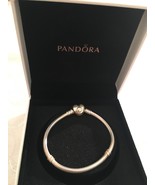  Genuine Pandora .925 Silver Heart Love Clasp Bracelet 590719 - £43.92 GBP