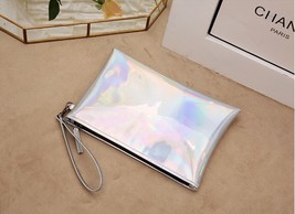 Mirror Korean Fashion Reflective Women Handbag Clutch Bag Leather Large Silver P - £117.31 GBP