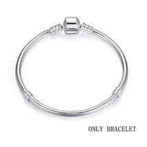 925 Sterling Silver Classic Snake Bracelet Women Personalized Charm Bracelet fit - £42.93 GBP