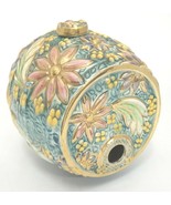 Highly Decorated Floral Embossed Wine Cask Barrel Keg Turquoise Gilded L... - $23.26