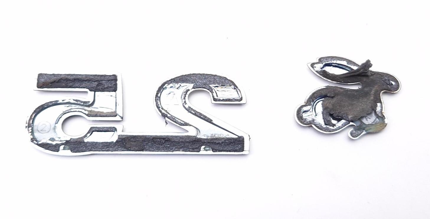 Vw Rabbit Emblem 2006-2009 VW VOLKSWAGEN RABBIT 2.5 OEM CHROME REAR TRUNK EMBLEM LOGO ...