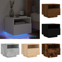 Modern Wooden Bedside Table Cabinet Nightstand Side End Table With LED Lights - £47.38 GBP+