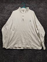 Polo by Ralph Lauren Sweater Men 2XLT 2XL Tall Off White Estate Rip 1/4 Zip - $32.45