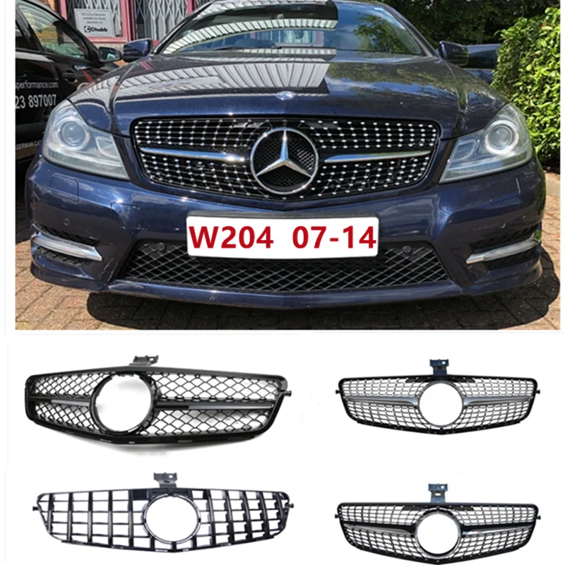 Front Bumper Grille For Mercedes Benz C W204  Racing Grill AMG GT  2007 2008 200 - £310.24 GBP