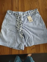 St. John&#39;s Bay Size 4 Womens Blue Striped Shorts-Brand New-SHIPS N 24 HOURS - £29.46 GBP