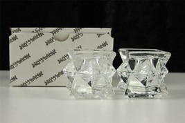 Signed MICHAEL C FINA Fifth Avenue Star Shaped Crystal Taper Candleholders - £11.85 GBP