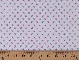 Flannel Pink Flowers on Off-White Cotton Flannel Fabric Print by Yard D280.37 - £7.86 GBP