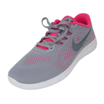Nike Free Running 833993 001 Wolf Grey Pink Mesh Shoes Size Girls 5.5 = 7 Women - £55.95 GBP