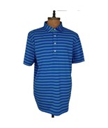 Donald Ross Sport Mens XL Blue Striped Golf Performance Short Sleeve Pol... - £28.39 GBP