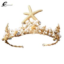 Vintage  Starfish Bridal Crowns Pearl Bridal Tiara Wedding Hair Jewelry Bridal H - £22.83 GBP