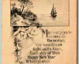 Happy New Year Poem Ship on Seas Gartner &amp; Bender DB Postcard Hand Cance... - $6.88