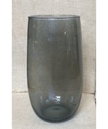 10 Inch Smoky Hand Blown Glass Vase w Cascading Raindrop Bubbles - £23.19 GBP