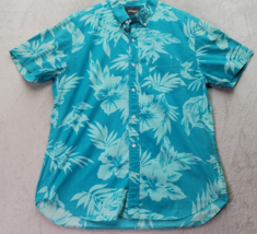 Bonobos Shirt Mens Large Blue Hawaiian Cotton Short Sleeve Slim Fit Button Down - £18.15 GBP
