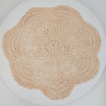 Vintage Handmade Crochet Doily Peach Coral 12 Inch - £13.22 GBP