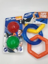 Nerf Dog X-Tra Bounce Ball 2 Pack and Tuff Tug Rings Bundle - £22.49 GBP