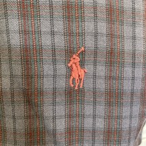 Men&#39;s Ralph Lauren 5XB Big Button Down Gray plaid Flannel Soft Casual - $28.71