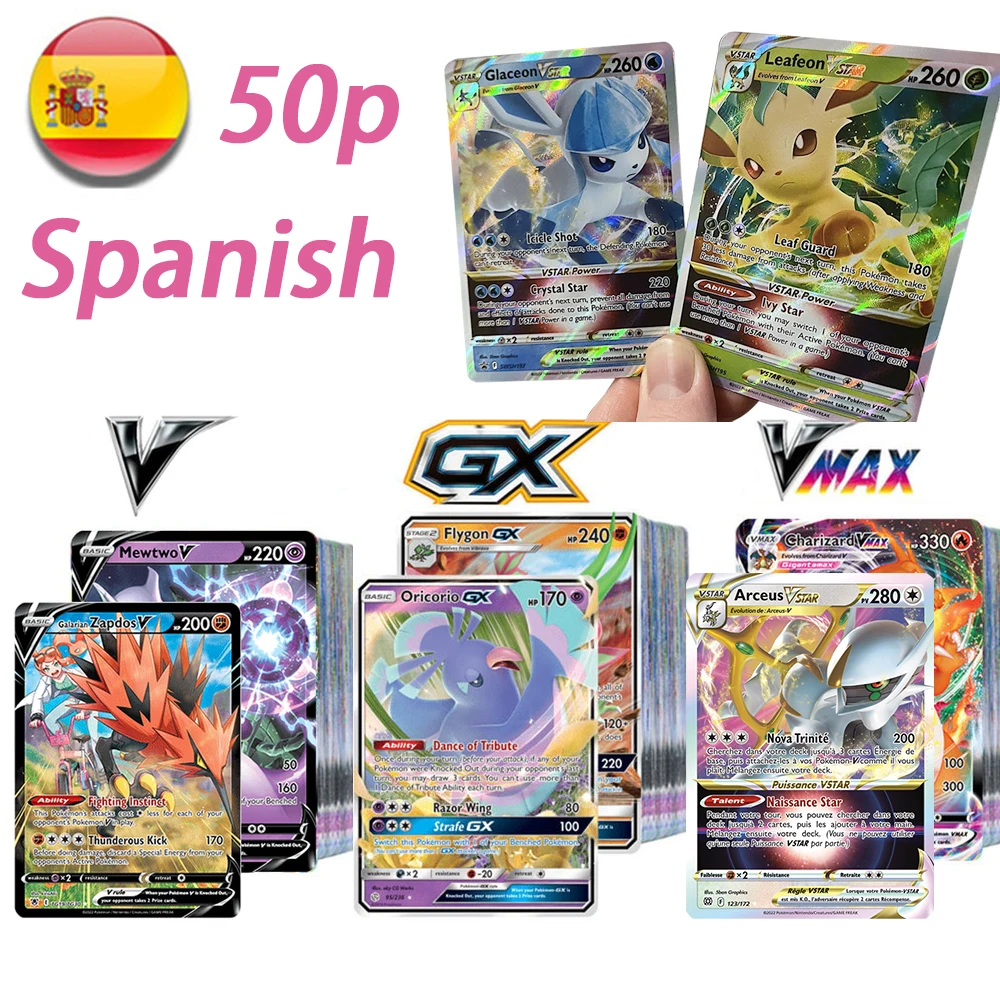 New Pokémon Cards in Spanish Vstar TAG TEAM GX VMAX V Trainer Energy Shining - £9.83 GBP