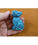 (Y-DOG-CH-717) blue CHIHUAHUA Mexican dog gemstone figurine carving Chih... - $17.53