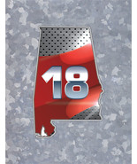 6" Alabama Crimson Tide 18 State Outline Decal Sticker National Champs 2021 Bama