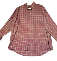 Arrow Button Down Long Sleeve Shirt Red Plaid Mens Size Large 16-16 1/2 ... - $11.30