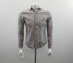 Stapleford Men&#39;s Size XS Button Up Shirt Gray Cotton Long Sleeve - £8.75 GBP