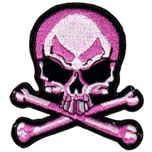 Hot Leathers Skull And Crossbones Patch (3&quot; Width x 3&quot; Height), Pink - £4.56 GBP