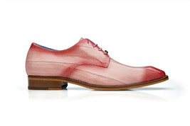 Belvedere Men&#39;s Dress Shoes Italo Antique Pink Genuine Hand Painted Eel D05 - £350.85 GBP