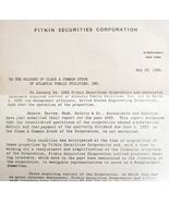 1930 Fitkin Securities Corp Atlantic Public Utilities Signed Ephemera E84 - $459.78 MXN