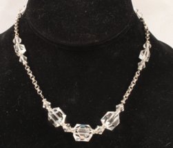 Crystal Choker Necklace 15.5 Inches Gold Filled Vintage Sparkly 15.5 Inches - $13.09