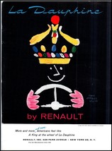 1959 Renault &quot;La Dauphine&quot; Automobile PRINT AD Herbert Leupin Art BX4 - €8,19 EUR