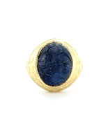 &quot;Men&#39;s Yellow Gold Ring With Sapphire Cabochon&quot; - £2,991.11 GBP
