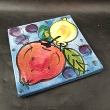 Asheville Tileworks Hand-Painted Terracotta Tile Trivet Hanging Art 1996... - $412.96 MXN