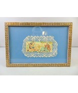 Vintage Decorative Middle Eastern Hand Painted Art w/ Khatam Inlaid Frame - €171,16 EUR