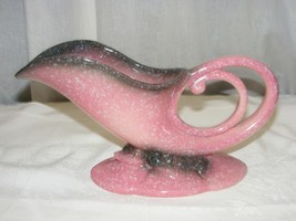 Vintage Hull Art Pottery 11&quot; Cornucopia Planter Royal Woodland Pink Spla... - $695.71 MXN