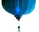 Vietnamese Silk &amp; Bamboo Lampshade/Lantern (20 inch / 50cm) (Blue) - £41.21 GBP+
