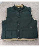 Woolrich Duck Down Forest Green Tan Puffer Vest John Rich &amp; Bros Size XXL - £46.98 GBP