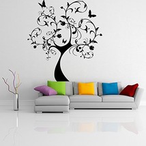 ( 87&#39;&#39; x 80&#39;&#39;) Vinyl Wall Decal Huge Tree With Butterflies &amp; Leaves / Abstract &amp; - £133.42 GBP