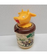 Vintage Whirley Industries Plastic Moo Cow Creamer Cup Farm Scene Brown ... - €15,59 EUR