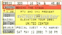U2 Pj Harvey Concerto Ticket Stub Maggio 12 2001 United Concentr Chicago - £36.57 GBP