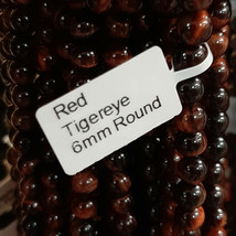 6mm Red Tiger Eye Smooth Round Beads 15&quot; - 16&quot; strand  - £5.58 GBP