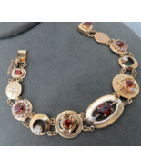 14k Diamond Garnet Yellow Gold  Bracelet 7.75&quot; Link Style Signed CB 1.91... - $3,959.99