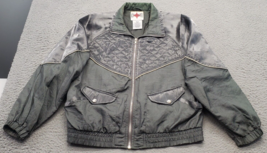 Active Frontier Bomber Jacket Women Petite S Multi Shiny Quilted Silver ... - $18.49