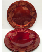 x6 Thanksgiving Fall Harvest Melamine Chargers Plates 13&quot; Maple Leaves - $69.99