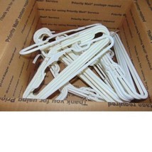 Shirt Hangers Lot of 25 Youth Kids 12&quot; White Plastic Tubular Shirt Hangers - £7.86 GBP