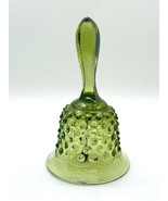 Vintage Fenton Art Glass Colonial Green Hobnail Glass Bell Holiday Decor - $19.79