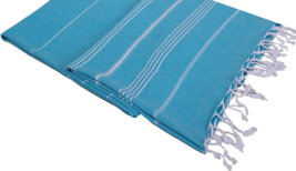 Turkish Beach Towel Prewashed  100% Cotton  39 X 71 inches Turquoise NEW - $26.71