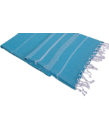 Turkish Beach Towel Prewashed  100% Cotton  39 X 71 inches Turquoise NEW - £20.93 GBP