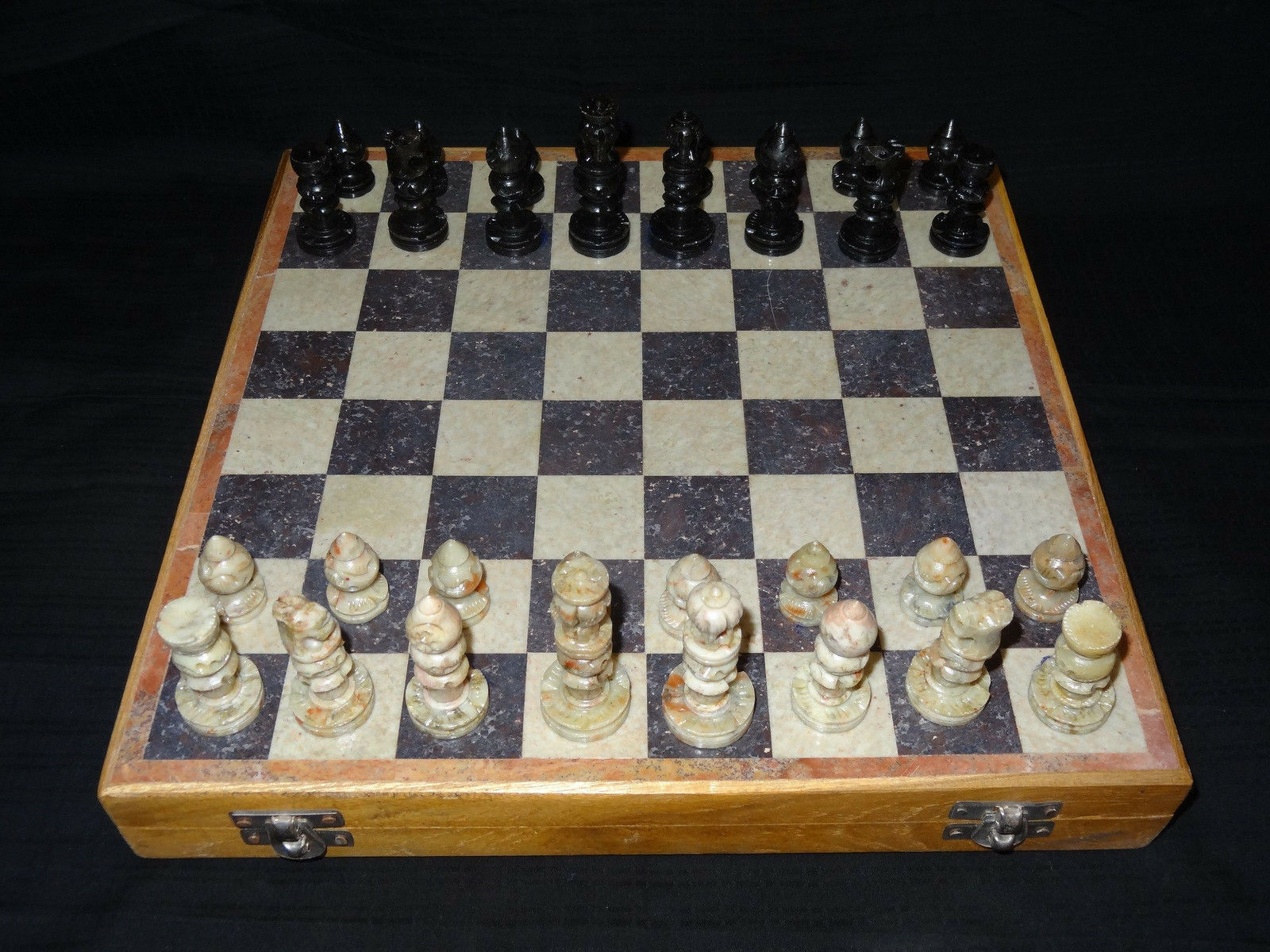 12&quot;x12&quot; Marble Handmade Gorara Stone Pieces Wooden Chess Set Decor Gifts... - $253.50