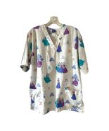 Disney Princess Scrub Top Women Size M Snow White Cinderella Aurora Nurse Unifor - $17.10
