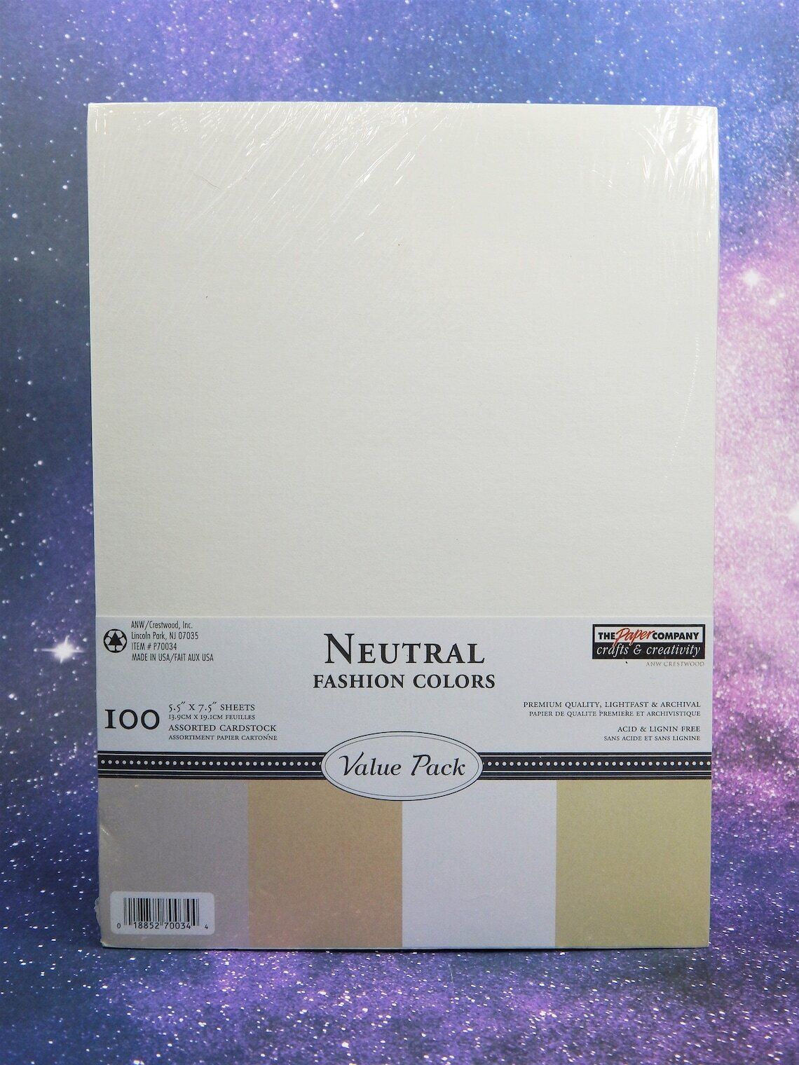 NEUTRAL FASHION COLORS, 5.5 x 7.5 Cardstock Paper, The Paper Company, NIP - $10.44